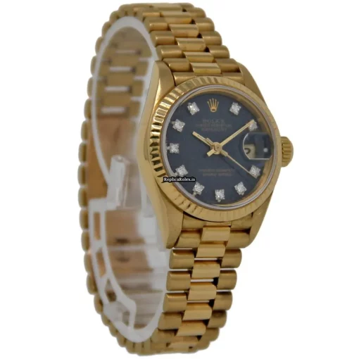 Great Replica Rolex Lady-datejust 69178 Automatic Movement 26mm Yellow Gold Case Womens Watch - Image 5