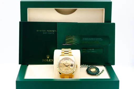 Wonderful Fake Rolex Day-date 36 118238 Caliber 3155 Automatic Movement 36mm Yellow Gold Case Mens/unisex Watch - Image 9
