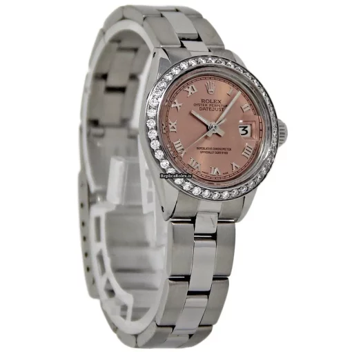 Appealing Replica Rolex Oyster Perpetual Lady Date 6519 Automatic Movement 26mm Steel Case Womens Watch - Image 5