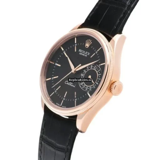 Neat Replica Rolex Cellini Date 50515 Caliber 3165 Automatic Movement 39mm Rose Gold Case Watch - Image 2