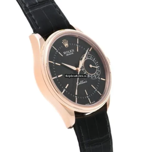 Neat Replica Rolex Cellini Date 50515 Caliber 3165 Automatic Movement 39mm Rose Gold Case Watch - Image 3