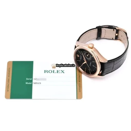 Neat Replica Rolex Cellini Date 50515 Caliber 3165 Automatic Movement 39mm Rose Gold Case Watch - Image 5