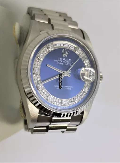 Unique Knockoff Rolex Day-date 36 18239 Caliber 3155 Automatic Movement 36mm White Gold Case Mens/unisex Watch - Image 3