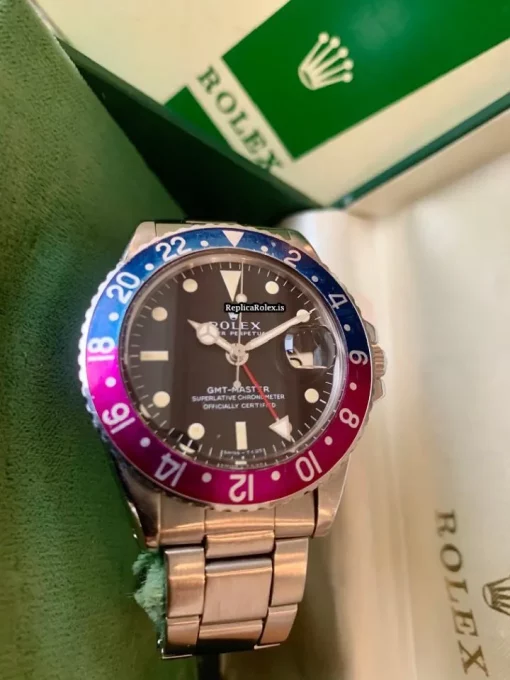 Swiss Clone Rolex Gmt-master 1675 Caliber 1570 Automatic Movement 40mm Steel Case Mens/unisex Watch