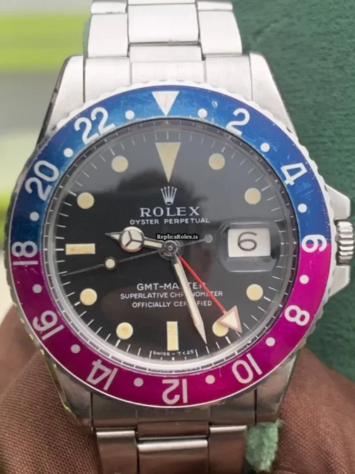 Swiss Clone Rolex Gmt-master 1675 Caliber 1570 Automatic Movement 40mm Steel Case Mens/unisex Watch - Image 10