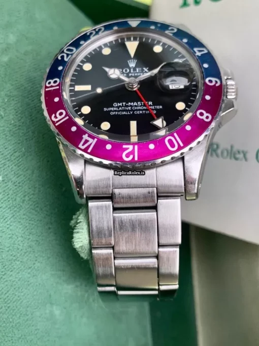Swiss Clone Rolex Gmt-master 1675 Caliber 1570 Automatic Movement 40mm Steel Case Mens/unisex Watch - Image 11