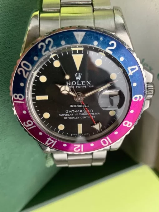 Swiss Clone Rolex Gmt-master 1675 Caliber 1570 Automatic Movement 40mm Steel Case Mens/unisex Watch - Image 6