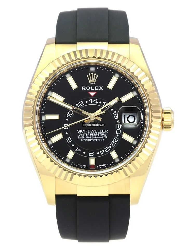 Recommend Copies Rolex Sky-dweller 326238-0009 Caliber 9001 Automatic Movement 42mm Yellow Gold Case Mens/unisex Watch