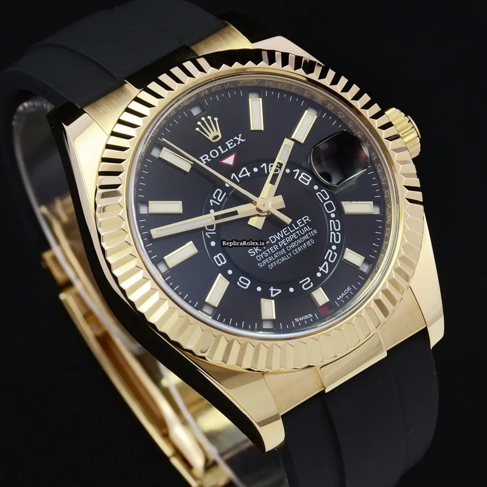Recommend Copies Rolex Sky-dweller 326238-0009 Caliber 9001 Automatic Movement 42mm Yellow Gold Case Mens/unisex Watch - Image 10