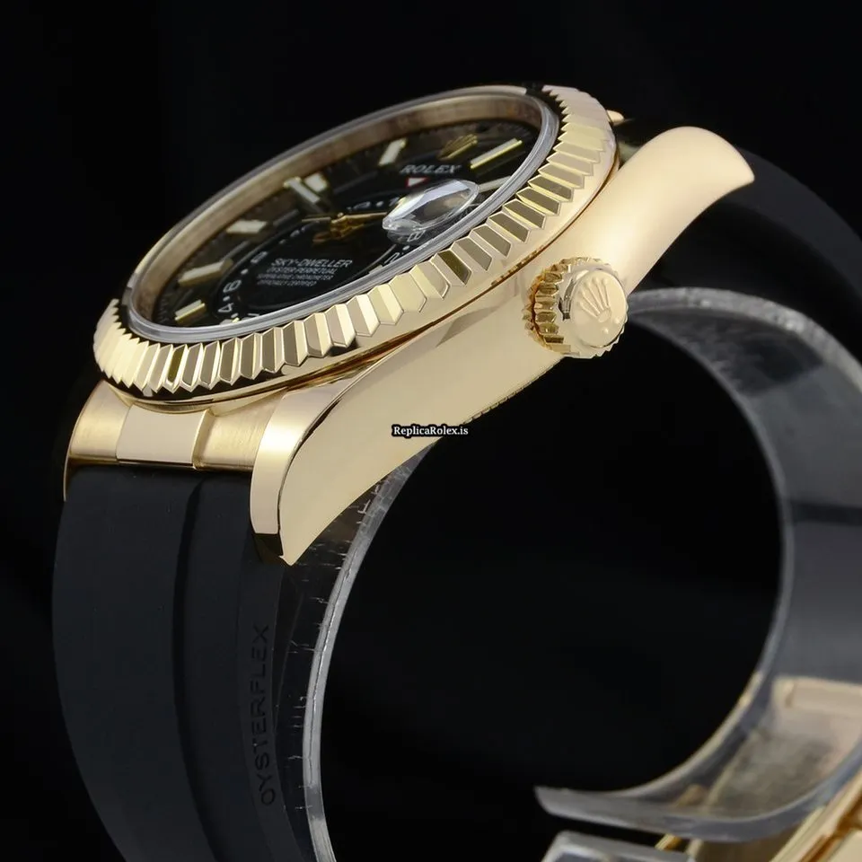 Recommend Copies Rolex Sky-dweller 326238-0009 Caliber 9001 Automatic Movement 42mm Yellow Gold Case Mens/unisex Watch - Image 11