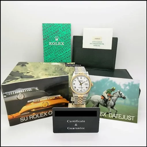 Terrific Replica Rolex Datejust 16013 Caliber 3035 Automatic Movement 36mm Gold/steel Case Mens/unisex Watch - Image 2