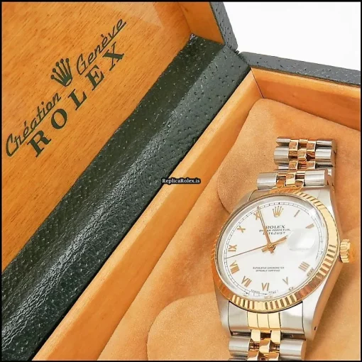 Terrific Replica Rolex Datejust 16013 Caliber 3035 Automatic Movement 36mm Gold/steel Case Mens/unisex Watch - Image 3