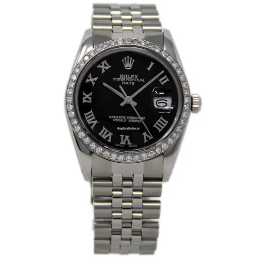 Fine Replica Rolex Oyster Perpetual Date 15010 Automatic Movement 34mm Steel Case Womens Watch - Image 2