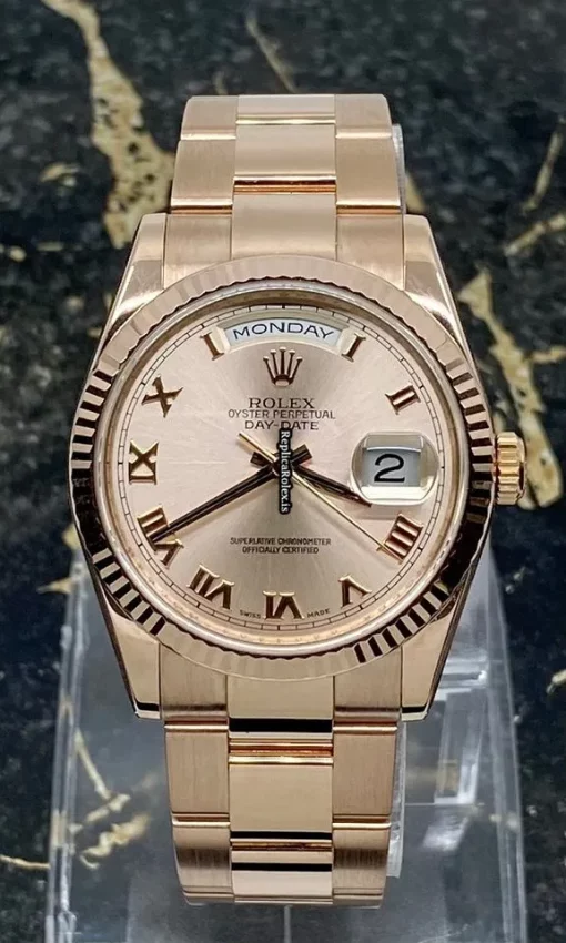 Unique Replica Rolex Day-date 36 118235f Caliber 3155 Automatic Movement 36mm Rose Gold Case Mens/unisex Watch
