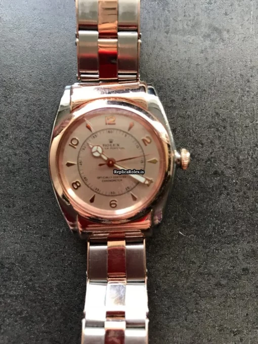 Well Made Fake Rolex Bubble Back 2940 Caliber 2940 Automatic Movement Gold/steel Case Mens/unisex Watch