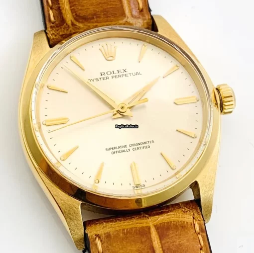 Incredible Replica Rolex Oyster Perpetual 34 1002 Caliber 1570 Automatic Movement 34mm Yellow Gold Case Mens/unisex Watch