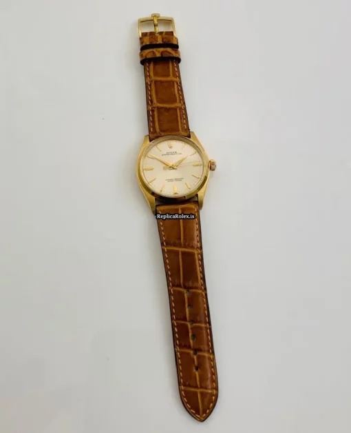 Incredible Replica Rolex Oyster Perpetual 34 1002 Caliber 1570 Automatic Movement 34mm Yellow Gold Case Mens/unisex Watch - Image 3