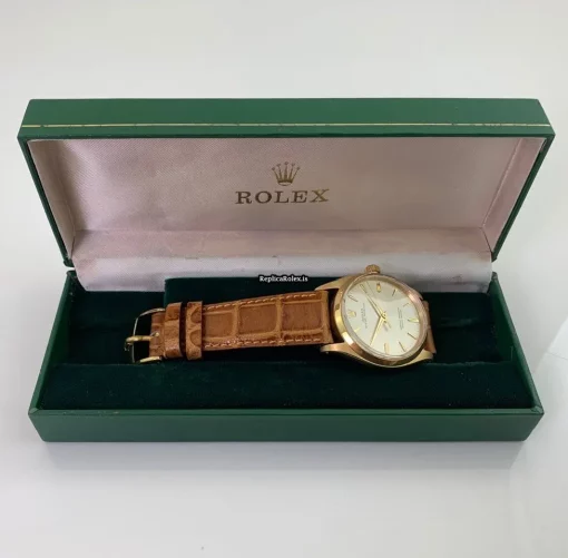Incredible Replica Rolex Oyster Perpetual 34 1002 Caliber 1570 Automatic Movement 34mm Yellow Gold Case Mens/unisex Watch - Image 5