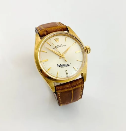 Incredible Replica Rolex Oyster Perpetual 34 1002 Caliber 1570 Automatic Movement 34mm Yellow Gold Case Mens/unisex Watch - Image 7