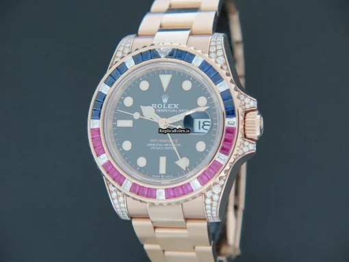 Great Replica Rolex Gmt-master II 126755saru Automatic Movement 40mm Rose Gold Case Mens/unisex Watch