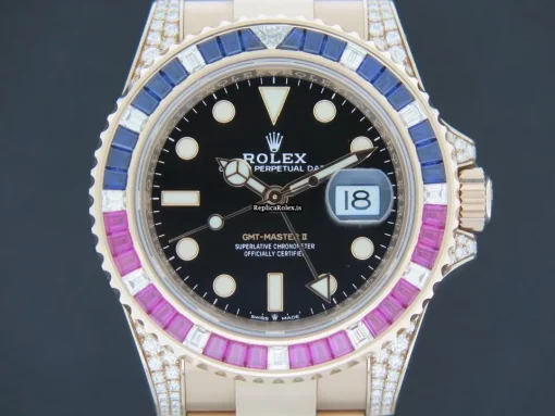 Great Replica Rolex Gmt-master II 126755saru Automatic Movement 40mm Rose Gold Case Mens/unisex Watch - Image 2