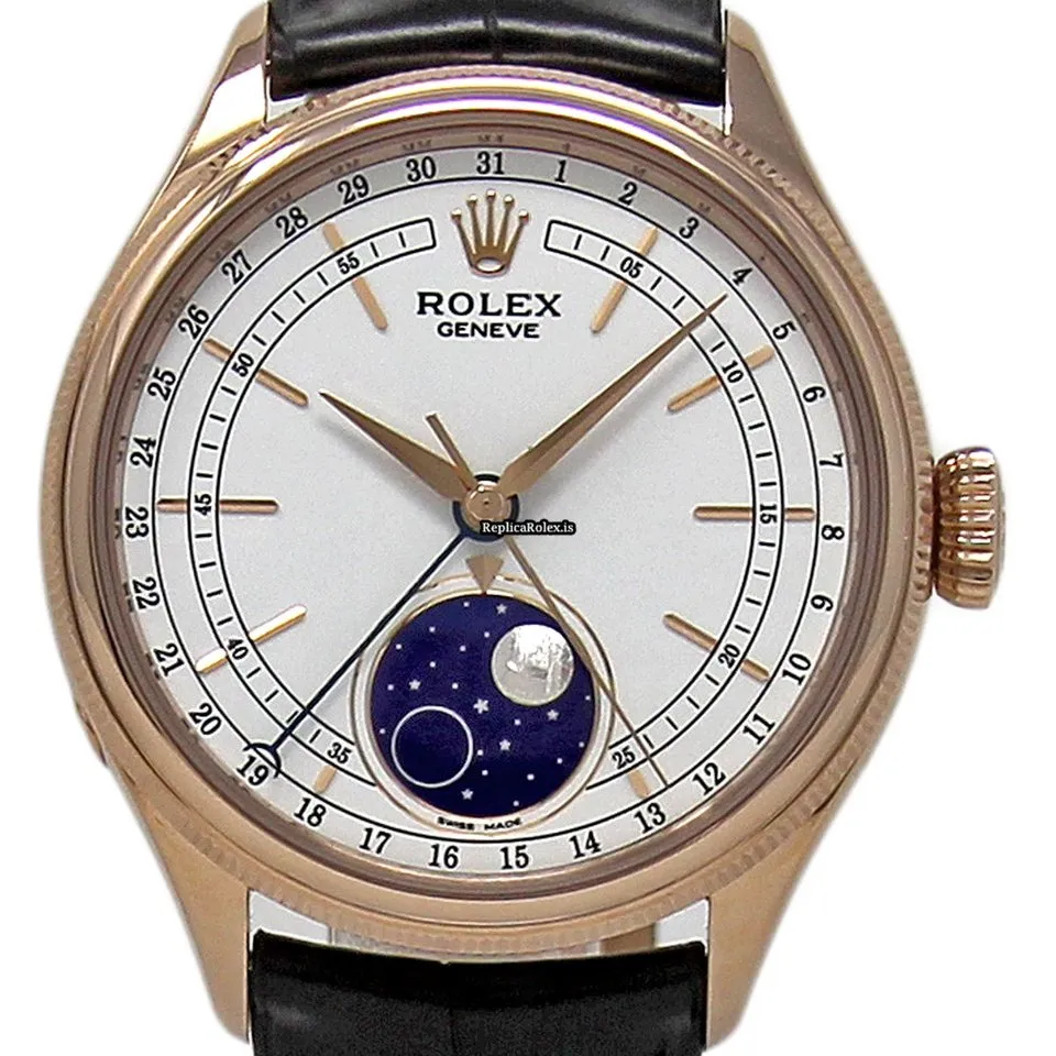 Stylish Replica Rolex Cellini Moonphase 50535 39mm Rose Gold Case Mens/unisex Watch