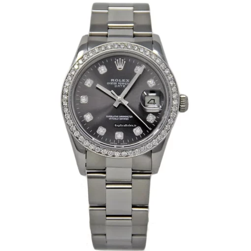 Terrific Replica Rolex Oyster Perpetual Date 15000 Automatic Movement 34mm Steel Case Womens Watch - Image 2