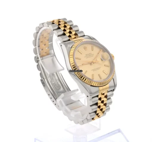 Well Made Imitation Rolex Datejust 16233 Caliber 3135 Automatic Movement 36mm Gold/steel Case Mens/unisex Watch - Image 6