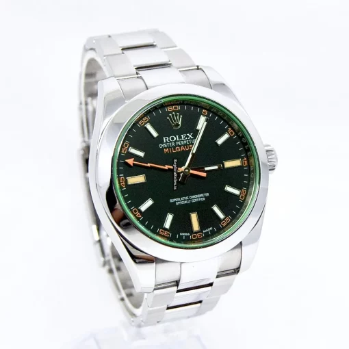 Fantastic Knockoff Rolex Milgauss 116400gv Caliber 3131 Automatic Movement 40mm Steel Case Mens/unisex Watch - Image 2