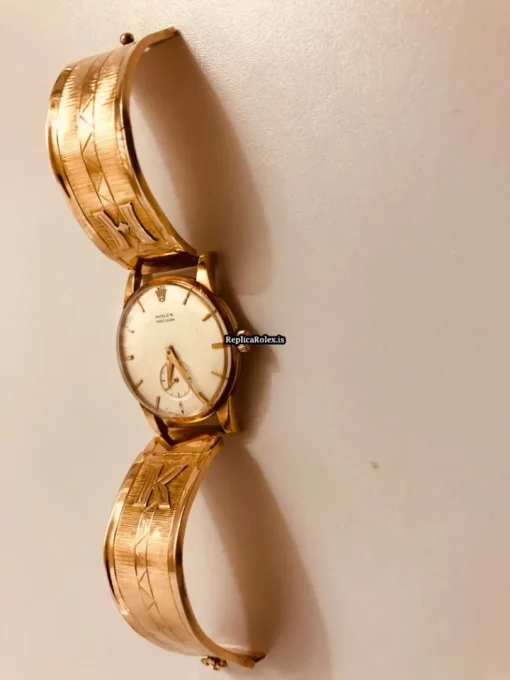 Best Replica Rolex Oyster Precision 9726 Manual Winding Movement 34.5mm Yellow Gold Case Mens/unisex Watch - Image 7