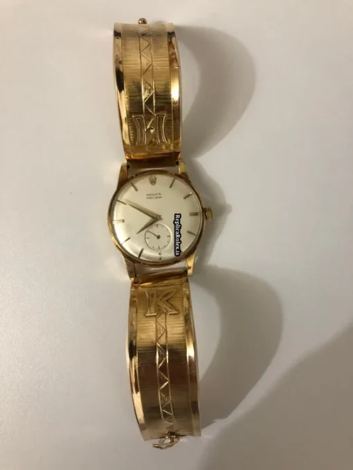 Best Replica Rolex Oyster Precision 9726 Manual Winding Movement 34.5mm Yellow Gold Case Mens/unisex Watch - Image 8