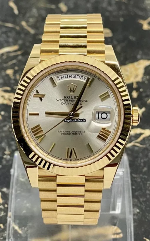 Swiss Fakes Rolex Day-date 40 228238 Caliber 3255 Automatic Movement 40mm Yellow Gold Case Mens/unisex Watch