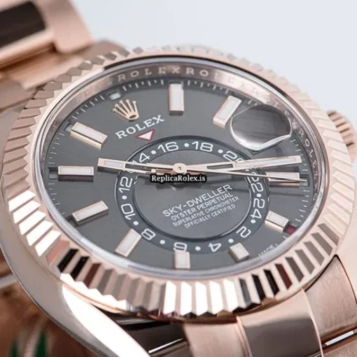 Pleasing Replicas Rolex Sky-dweller 326935 Caliber 9001 Automatic Movement 42mm Rose Gold Case Mens/unisex Watch - Image 10