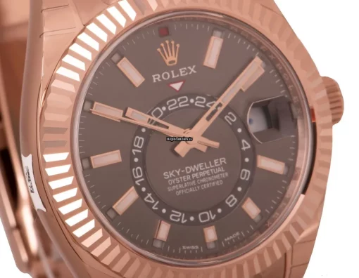 Pleasing Replicas Rolex Sky-dweller 326935 Caliber 9001 Automatic Movement 42mm Rose Gold Case Mens/unisex Watch - Image 4