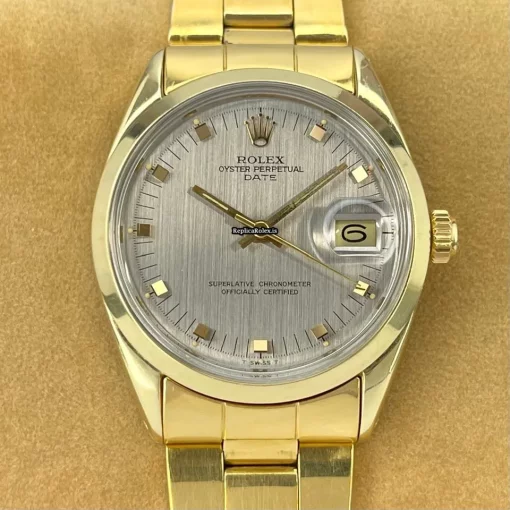 Neat Replica Rolex Oyster Perpetual Date 1550 Caliber 1570 Automatic Movement 34mm Gold/steel Case Mens/unisex Watch