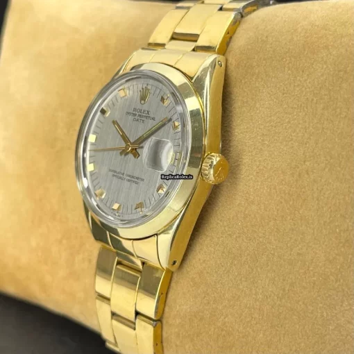 Neat Replica Rolex Oyster Perpetual Date 1550 Caliber 1570 Automatic Movement 34mm Gold/steel Case Mens/unisex Watch - Image 6