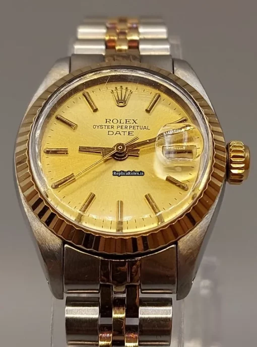 Fabulous Fake Rolex Lady-datejust 69173 Caliber 2135 Automatic Movement 26mm Gold/steel Case Womens Watch