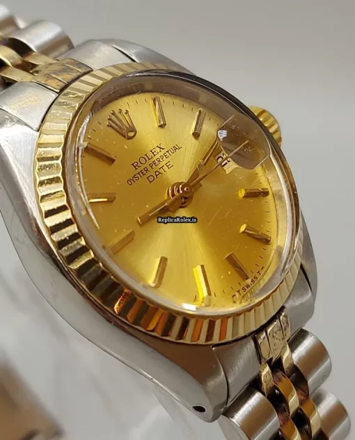 Fabulous Fake Rolex Lady-datejust 69173 Caliber 2135 Automatic Movement 26mm Gold/steel Case Womens Watch - Image 3