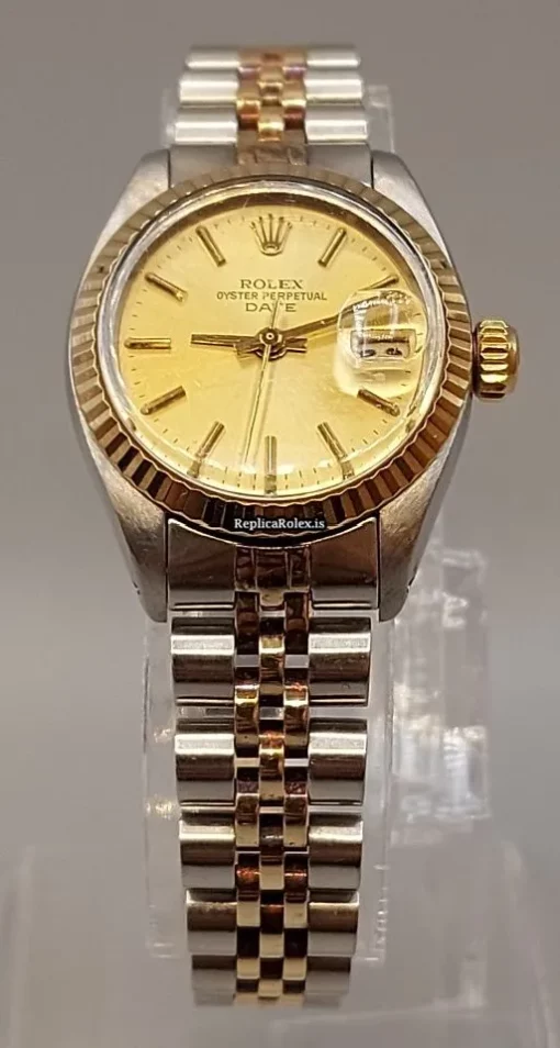 Fabulous Fake Rolex Lady-datejust 69173 Caliber 2135 Automatic Movement 26mm Gold/steel Case Womens Watch - Image 4