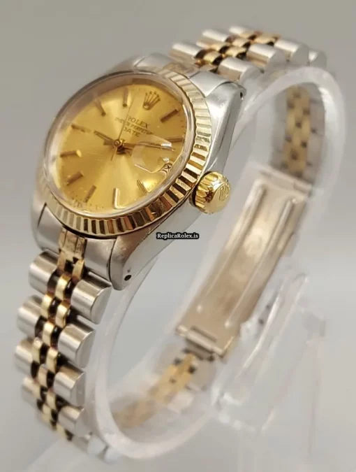 Fabulous Fake Rolex Lady-datejust 69173 Caliber 2135 Automatic Movement 26mm Gold/steel Case Womens Watch - Image 5