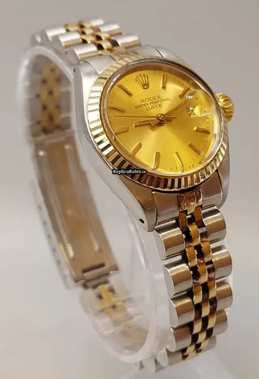 Fabulous Fake Rolex Lady-datejust 69173 Caliber 2135 Automatic Movement 26mm Gold/steel Case Womens Watch - Image 6