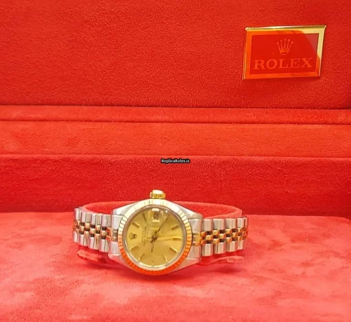 Fabulous Fake Rolex Lady-datejust 69173 Caliber 2135 Automatic Movement 26mm Gold/steel Case Womens Watch - Image 9