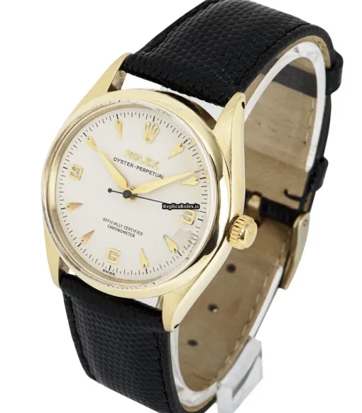 Awesome Replica Rolex Oyster Perpetual 6564 Automatic Movement 34mm Yellow Gold Case Mens/unisex Watch - Image 3