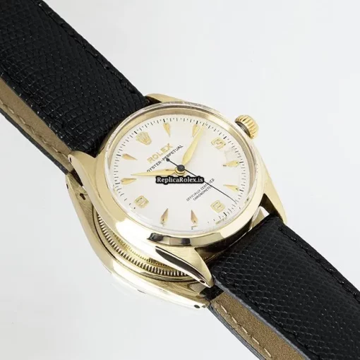 Awesome Replica Rolex Oyster Perpetual 6564 Automatic Movement 34mm Yellow Gold Case Mens/unisex Watch - Image 7