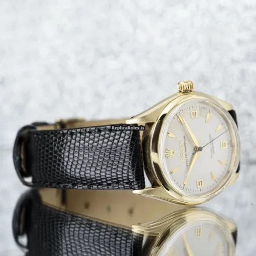 Awesome Replica Rolex Oyster Perpetual 6564 Automatic Movement 34mm Yellow Gold Case Mens/unisex Watch - Image 9