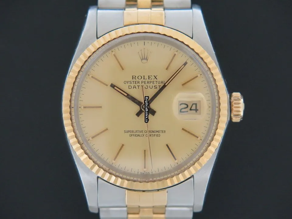 Superior Imitation Rolex Datejust 16013 Automatic Movement 36mm Gold/steel Case Mens/unisex Watch - Image 2