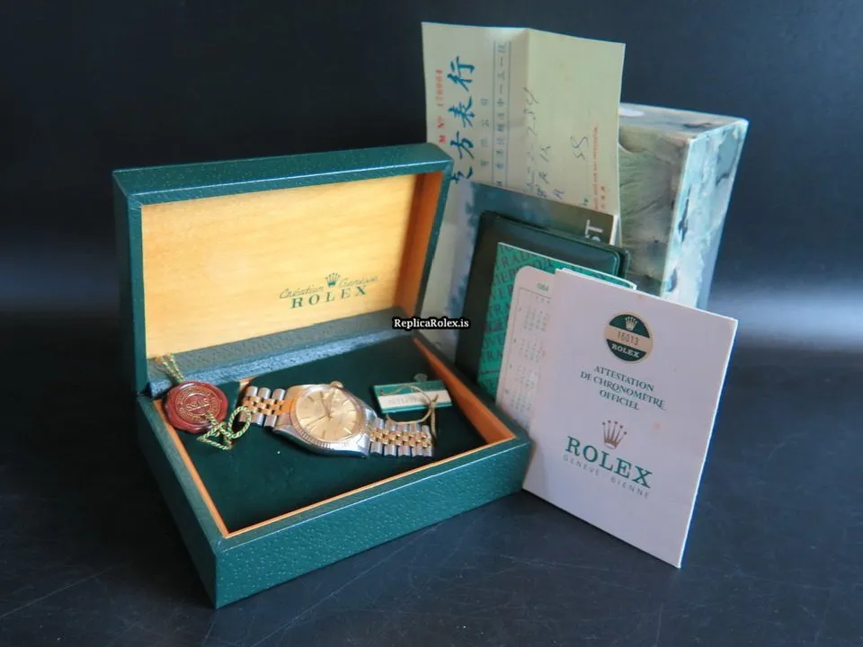 Superior Imitation Rolex Datejust 16013 Automatic Movement 36mm Gold/steel Case Mens/unisex Watch - Image 4