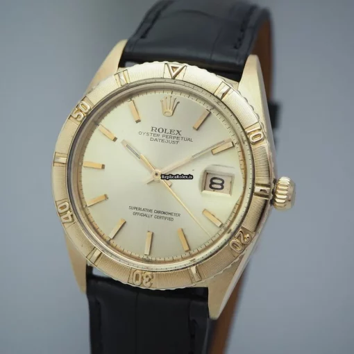 Swiss Replica Rolex Datejust Turn-o-graph 1625 Caliber 1570 Automatic Movement 36mm Yellow Gold Case Watch