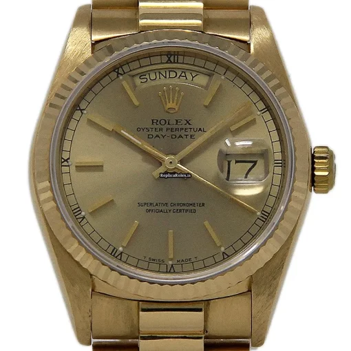 Reliable Replica Rolex Day-date 36 18038 Automatic Movement 36mm Yellow Gold Case Mens/unisex Watch
