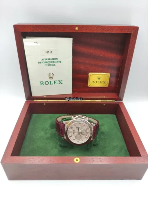 Fine Fake Rolex Daytona 16519 Caliber 4030 Automatic Movement 40mm White Gold Case Mens/unisex Watch - Image 10